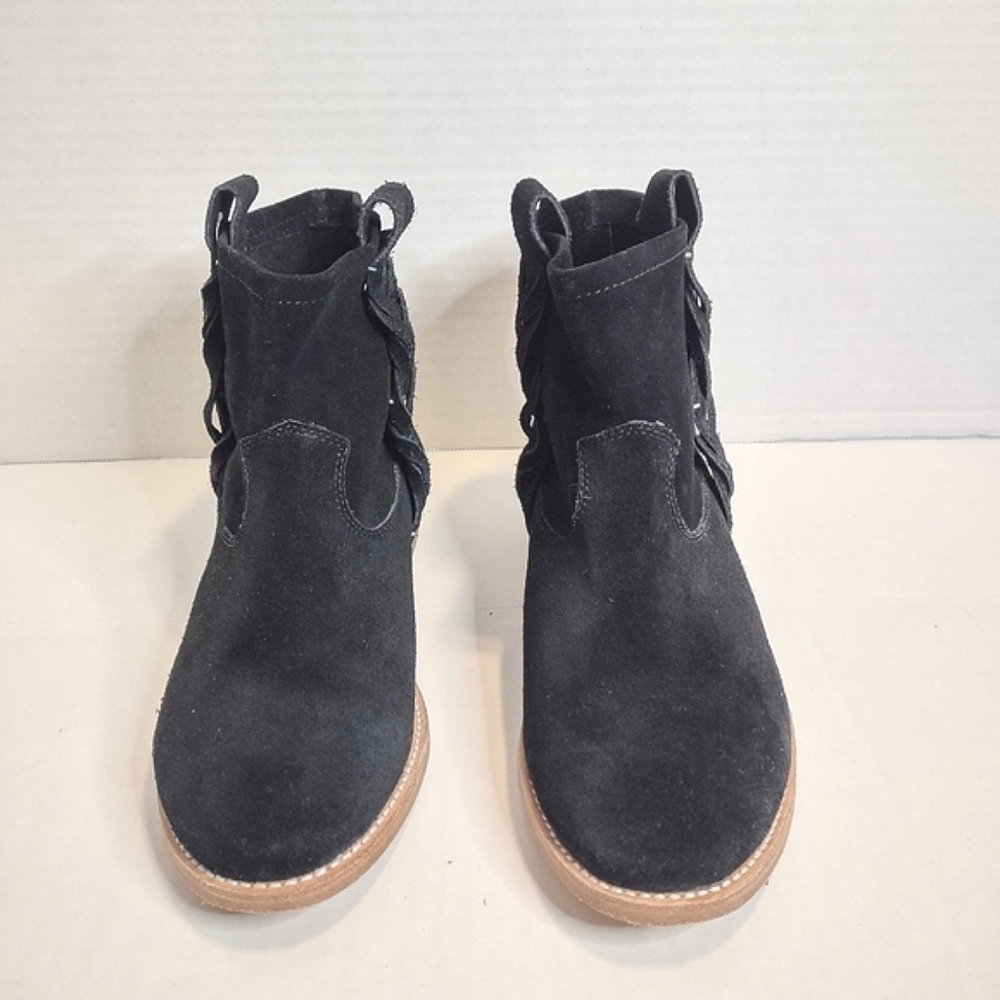 Soludos Black Suede Western Booties Size 7